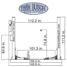 Twin Busch ® BASIC-Line Lift 9200 lbs. - Automatic-Unlock.