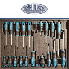 Filled tool trolley with 7 drawers