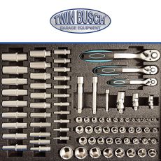 Filled tool trolley with 7 drawers