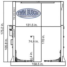 Twin Busch  Clear floor HEAVY-Line Lift 11000 lbs.